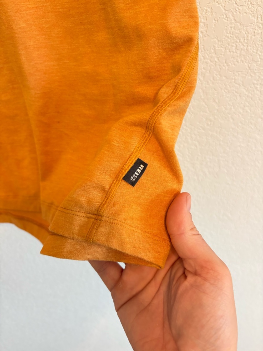 REI Co-op Men’s 1X Orange Quarter Zip Pullover Thumbholes Hiking Athletic - Picture 6 of 9